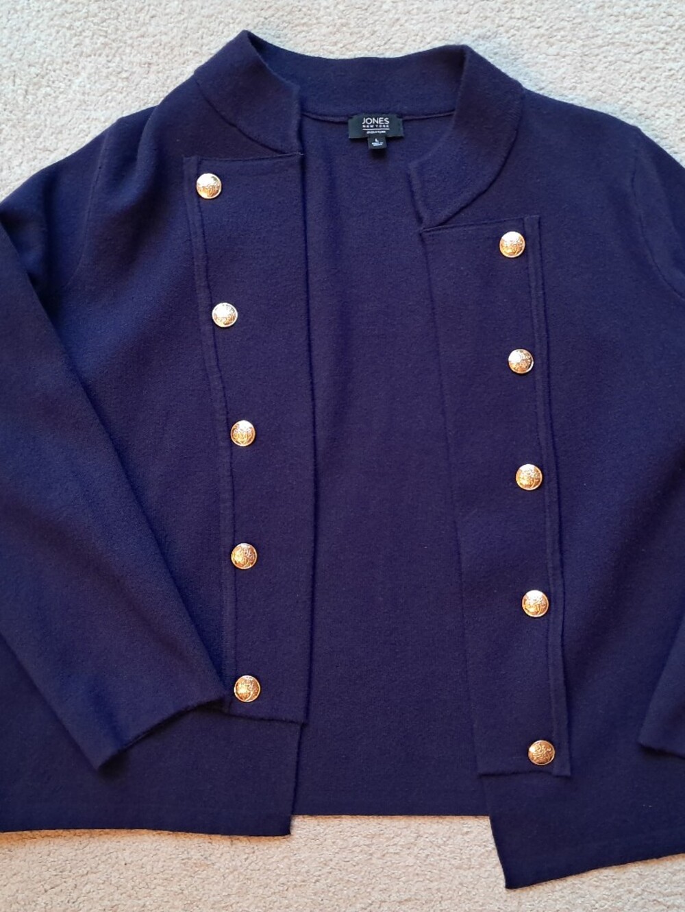 Jones New York Navy Decorative Button Blazer - sz. L